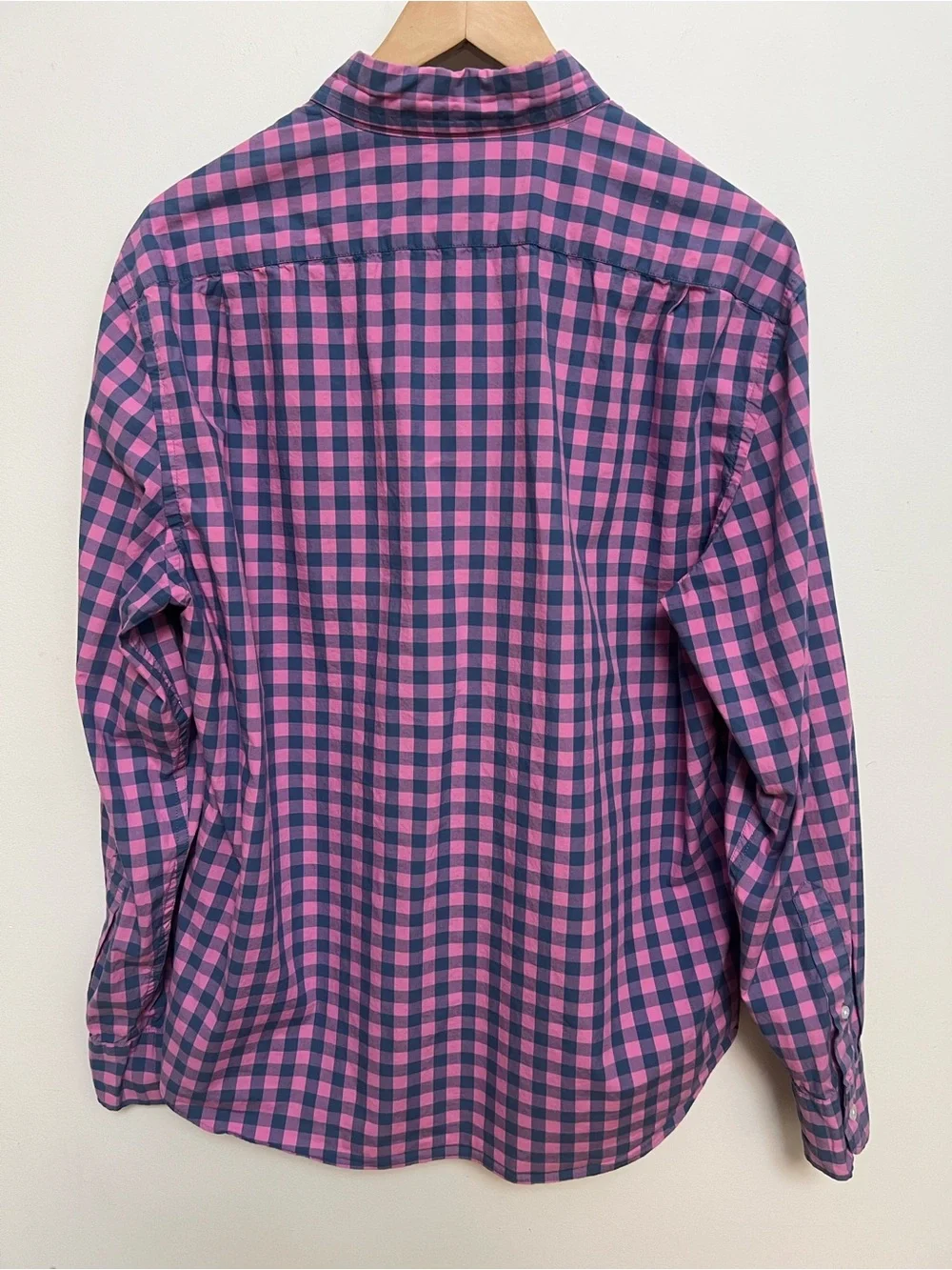 J.Crew Men’s Slim Untucked Flex Washed Gingham Shirt Pink/Navy Size L